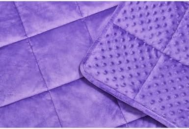 TONGDADA Minky Weighted Blanket | 40''x60'',10lbs | Cozy and Soft Minky Weighted Throw Blanket | Luxury Velvet with Premium Glass Beads | Violet Minky - Image 5