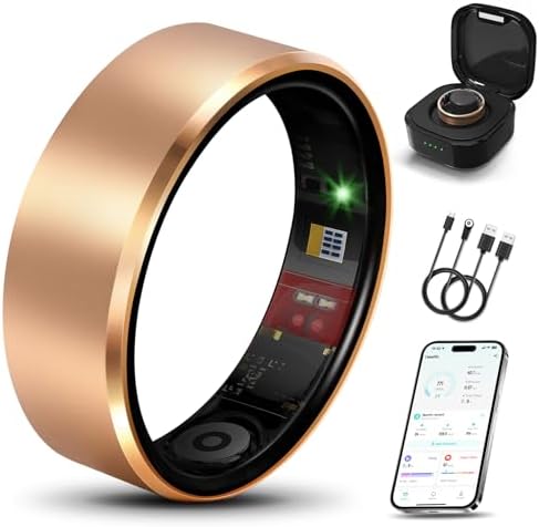 Smart Ring 2.0 for Men Women, Sleep & Fitness Tracker, Rose Gold 8 by Milavan