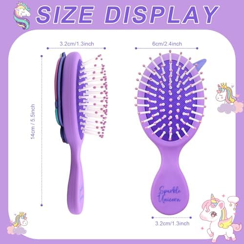 Toddler Hair Brush for Baby, Unicorn Air Cushion Brush - Purple - Image 2
