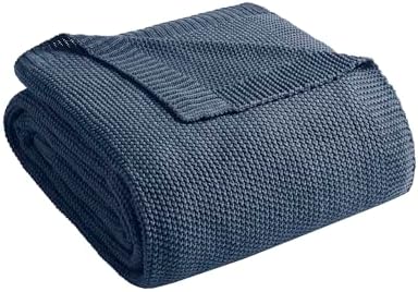 INK+IVY Bree Knit All Season Blanket Lightweight for Summer, Twin, Indigo - Image 2