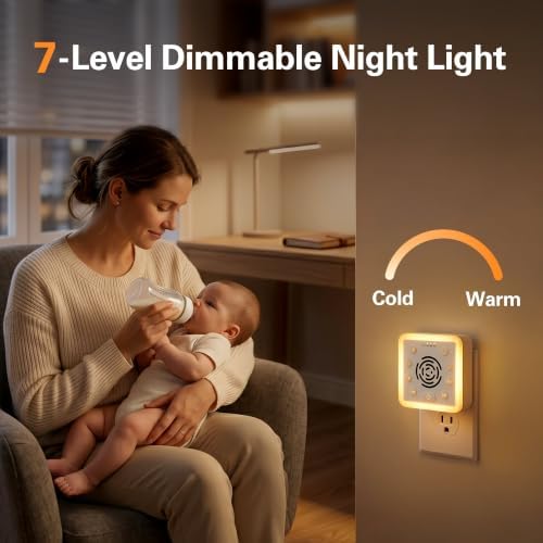 Zarler Wall Plug in White Noise Machine - Always On, No Batteries to Recharge, Noise Masking Sound Machine for Sleep, Office Privacy & Travel, 32 Volume Controls, 30 Soothing Sounds, Night Light - Image 5