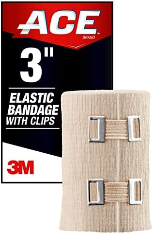 ACE 3 Inch Elastic Bandage with Clips, Beige, Great for Elbow, Ankle, Knee and More, Ideal for Sports, Comfortable Design with Soft Feel, Wash and Reuse (Pack of 3) - Image 2