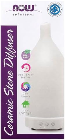 NOW Foods Essential Oils, Ultrasonic Ceramic Stone Oil Diffuser, Extremely Quiet, Easy To Clean by NOW