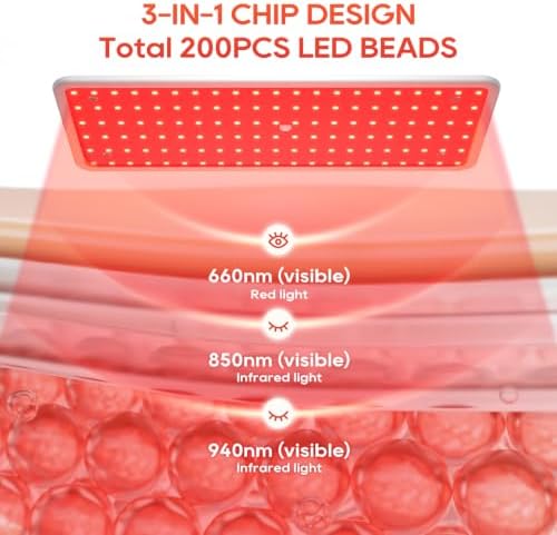 Red Light Therapy for Body and Face, 660nm 850nm 940nm Infrared Redlight - Image 2