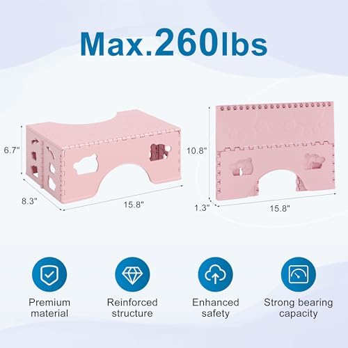 Foldable Poop Stool Adult, 7 Inch Toilet Stool Squat, Pink Potty Stool - Image 5