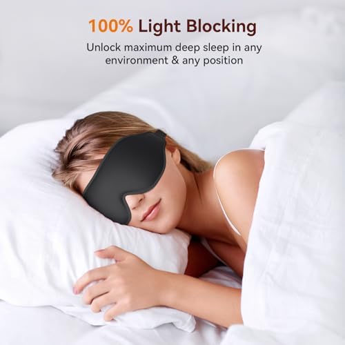 Sleep Mask, EVA BELLE Eye Mask for Sleeping, Light Blocking Sleeping Mask, Soft Breathable Sleep Masks for Women Men, Smooth Sleep Eye Mask Eye Cover, Soft Eye Shade Cover 3D Memory Foam, Adjustable - Image 4