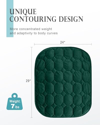 Cottonblue Small Weighted Lap Blanket 7lbs for Adults Teens 24"x29", Green - Image 3