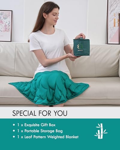 Kaisa Weighted Blanket for Adults(5 lbs, 23"x29"), Weighted Lap Blanket Machine Washable, Small Heavy Blankets with Glass Beads for Home Sleep &Travel,Green - Image 6