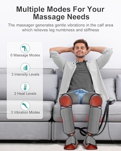 Nekteck Leg Massager for Circulation and Pain Relief, 2 Heat & 3 Vibration - Image 2
