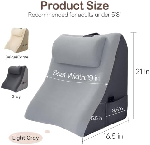 Vekkia 21” Back Rest Pillow with Dual-Layer Foam for Reclining and Sitting - Image 2