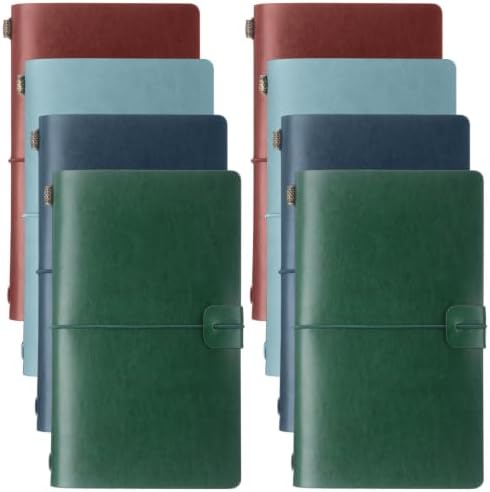 Sabary 8 Pcs Standard Size Refillable Leather Journal Bulk, Deep Color by Sabary