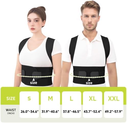 Posture Corrector for Women and Men, Adjustable Back Brace Support with Dual Support Rods, Shoulder Straightener Posture Corrector for Rounded Shoulders, Upper Back Support Brace, Breathable Posture Trainer (Black, X-Large) - Image 5
