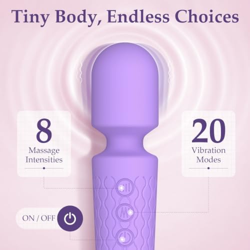 Handheld Massager Premium Silicone 20 Mode Rose Purple Tool to Relax Muscle - Image 2
