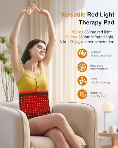 Red Light Therapy for Body, 31.5" x 11.8" Large Red Light Therapy Pad - Image 3