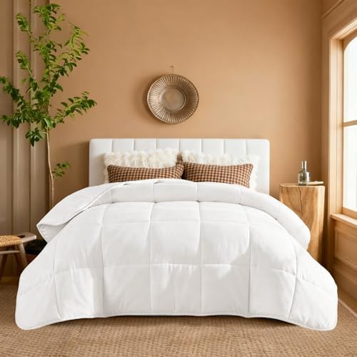 YnM Weighted Blanket Queen 15lbs, The Heavy Oversized Weighted Comforter, Warm & Fluffy Throw (White, 15lbs, 90" Lx90 W) by YNM