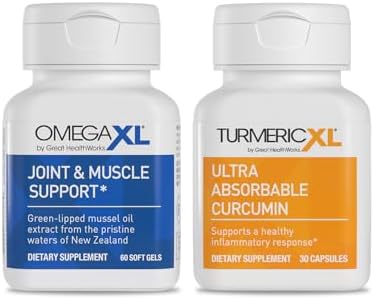 OmegaXL Joint Support 60 Soft Gels & TurmericXL Curcumin 30 Capsules by GreatHealthWorks