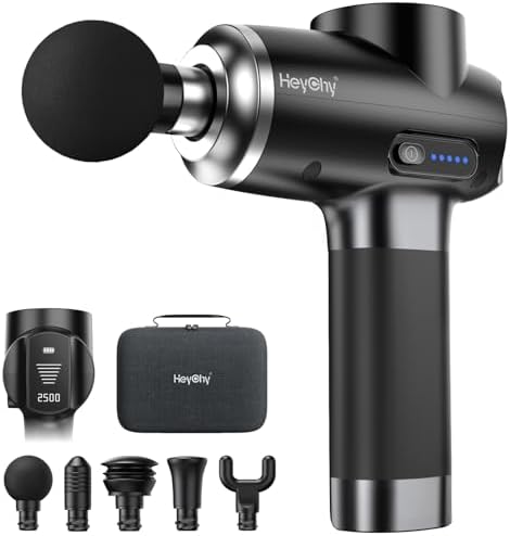HEYCHY Percussion Massage Gun Deep Tissue, 12mm Portable Muscle Massager by HeyChy