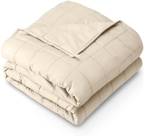Bare Home Cotton Weighted Blanket (Sand, 48"x72" 15lbs) by BareHome