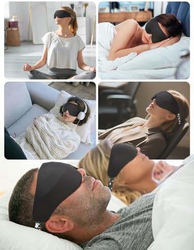 Sleep Mask for Side Sleeper Women Men, EVA BELLE Eye Mask for Sleeping Light Blocking, 3D Sleeping Mask Blackout, Soft Breathable Eye Shade Cover with Adjustable Elastic Strap for Travel Home Nap Rest - Image 7