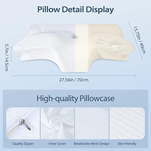 HOMCA Cervical Pillow, Ergonomic Memory Foam Neck Pillow for Pain Relief - Image 4