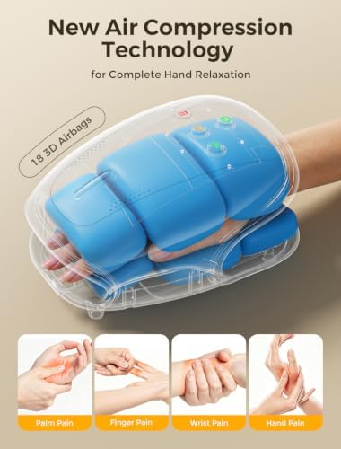 Estefanlo Hand Massager with Heat and Compression, Cordless Hand Massager for Arthritis Pain Relief, 3 Modes Air Compression Finger Massage Device, 2 Heat Levels, Washable Silicone Liner - Image 3