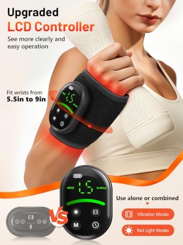 Cordless Red Light Therapy for Wrist Pain with Heat & Massage, 660nm& 850nm - Image 6