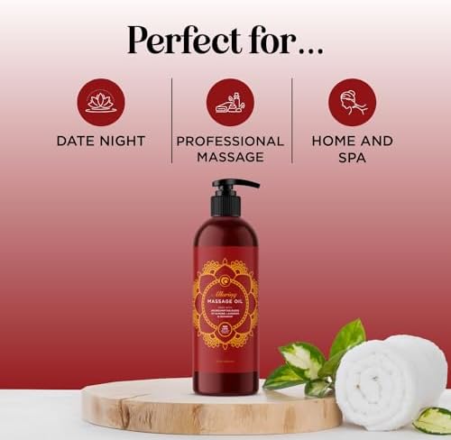 Relaxing Massage Oil for Massage Therapy - Aromatherapy Full Body Massage Oil with Enchanting Lavender Ylang Ylang Orange and Geranium Essential Oils - Naturally Scented Vegan Non GMO & Gluten Free - Image 2
