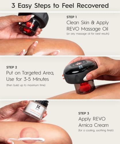 REVO The Original 4-in-1 Smart Cupping Massager with LED Light, Heat, Dynamic Suction & Vibration Massage, Portable Cordless Rechargeable Cupping Device for Body- 1 Pack - Image 2
