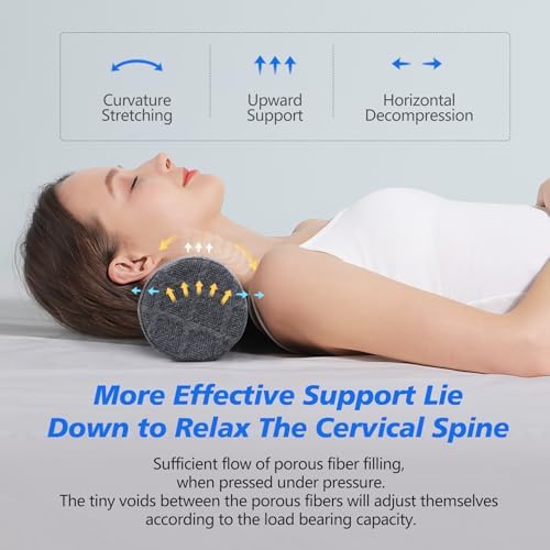 Cozyhealth 3.1" H Small Cervical Roll Pillow, Medium Soft Memory Foam Neck Round Pillow Cylinder Bolster Pillow for Sleeping, Round Neck Support for Bed, Legs, Back and Yoga (Grey, Small - 3.1" H) - Image 6