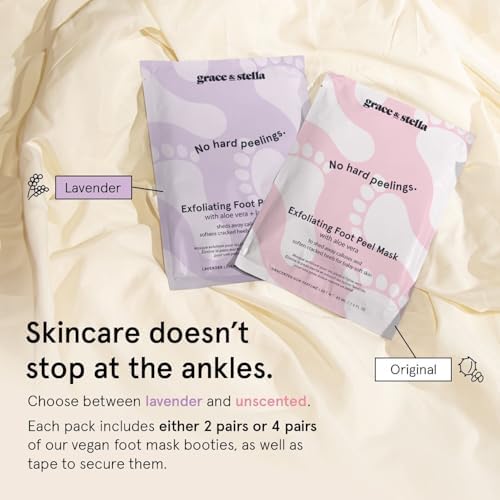 grace & stella Award-Winning Foot Peel Mask (4 Pairs, Unscented) - Image 5