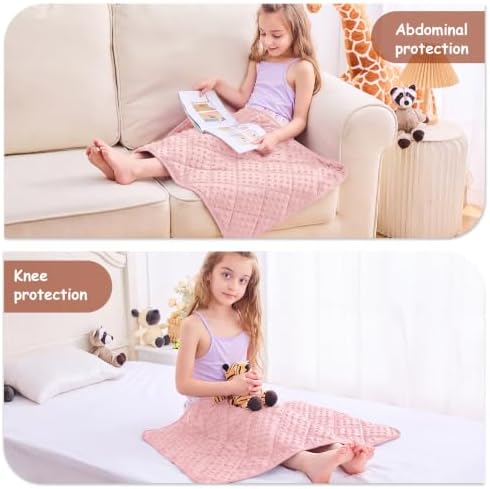yescool Pink Weighted Lap Pad 2 lb Small Lap Blanket, Weighted Lap Blanket Minky Weighted Throw Blankets, Blankets Gifts for Travel Outdoor Indoor, 20 * 30in - Image 5