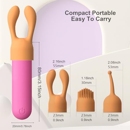 CHARMING Personal 4 in 1 Mini Massager - Powerful Multi Speed Vibration Wand - Handheld Quiet & Waterproof Massager - Perfect for Travel Relaxation, Relieves Back, Legs Muscles (Red 4 in 1) - Image 4