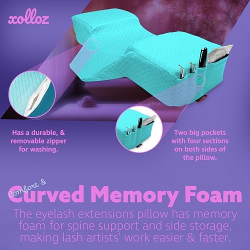 Lash Pillow, Memory Foam Eyelash Pillow for Lash Beds, Blue - Image 5
