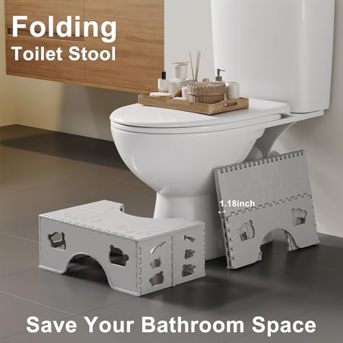 2 Pack Foldable Toilet Poop Stool Adult, Squatting Potty Stools for Travel - Image 3