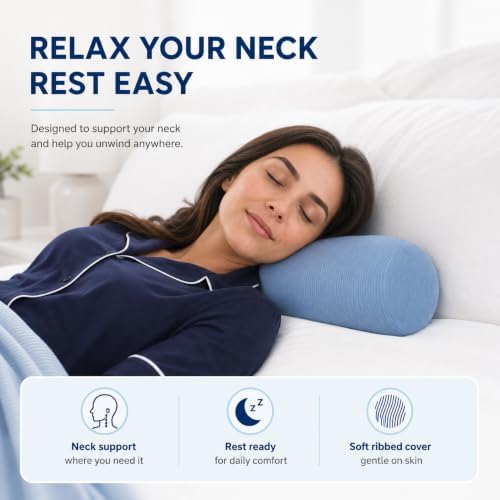 Neck Roll Pillow, Cervical Neck Pillow Bolster Pillow for Sleeping - Image 3