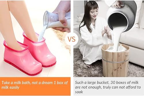 WMHYLYH Movable Foot Soaker, Portable Feet Soaking Tub Massage Foot Bath Shoes, Bath Massager Basin Pedicure Feet Spa Shoes for Thermal Massage to Promote Blood Circulation (Medium, Red) - Image 2