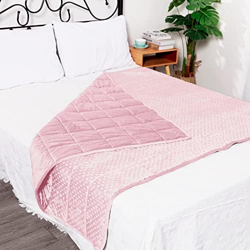 Alomidds Weighted Blanket (60"x80",20lbs Queen Size - Pink), Weighted Blankets for Adults, Breathable Soft and Comfort Minky, Heavy Blanket Microfiber Material with Glass Beads - Image 2
