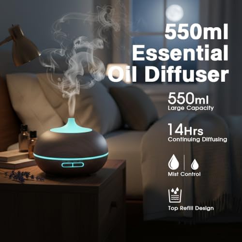 550ml Large Capacity Essential Oil Diffuser with 6 Essential Oil Set - Image 2