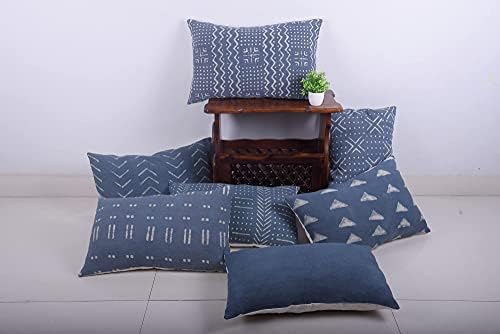 Trade Star 100% Cotton Mudcloth Lumbar Throw Pillow Cover Indian Body Pillow Shams Lumbar Rustic Farmhouse Spring Mudcloth Breathable Handloomed Bedding Decor (Dark Grey Blossom 14X36 INCHES) - Image 5