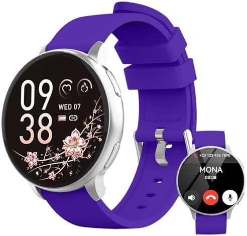 Smart Watch for Men Women Fitness Tracker with 100+ Sport Modes,Activity Trackers for iOS/Android Waterproof/Heart Rate/Sleep/Steps Monitor/Pedometer Monitor Monitor (Silver+Purple) by Unknown