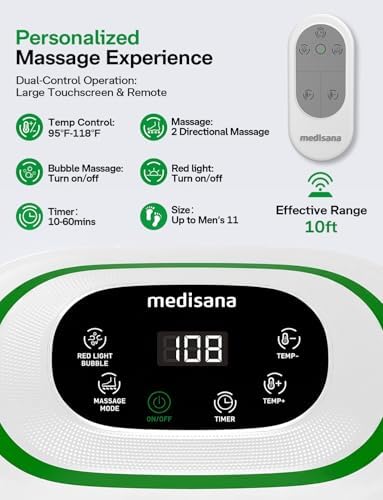 Medisana Collapsible Foot Spa Bath with Motorized Roller & Temp Control - Image 4