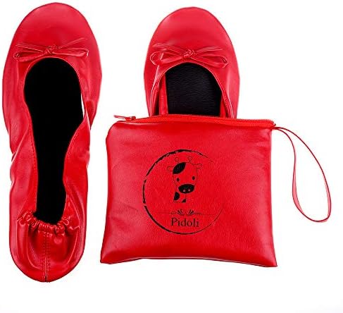 Ballet Flats Shoes -Women's Foldable Portable Travel Roll Up Shoes with Pouch by pidoli