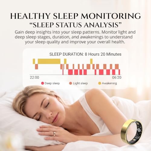 Smart Ring, Wearable Technology for Health and Fitness Tracking，Gold：8 - Image 2