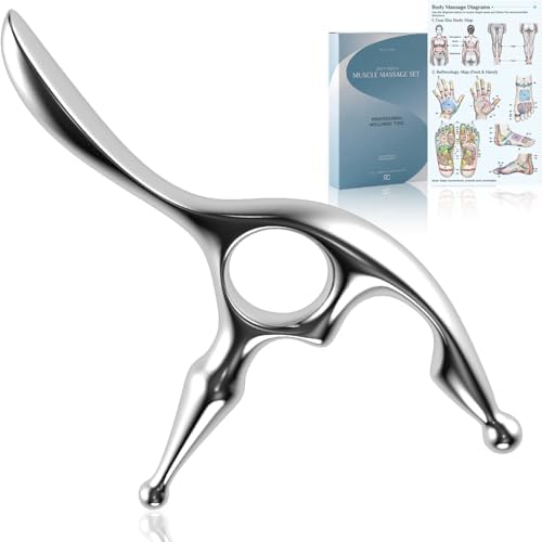 Rena Chris Trigger Point Massage Tool, Muscle Scraper Tool for Deep Tissue Pain Relief & Fascia Release, Gua Sha & Acupressure Tool with Travel Pouch & Guide by RenaChris