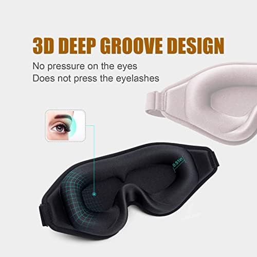 Sleep Eye Mask for Women Men, Soft and Comfortable Night Eye Mask for Sleeping, 3D Blockout Eye Cover for Travel, Blindfold with Adjustable Strap (Pink) - Image 2