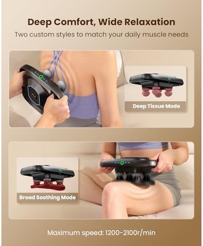 BOB AND BRAD A1 4-Head Massage Gun Deep Tissue, FSA Eligible/HSA Eligible, 4X Pain Relief Efficiency, Replaceable Massager Heads & Plate, Electric Percussion Massage Gun Tool for Back, Leg, Muscle - Image 5