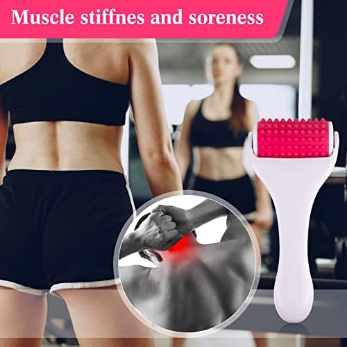 Tondiamo 2 Pcs Muscle Roller Portable Small Silicone Massager Roller Deep Tissue Muscle Massage Stick Cellulite Remover Scar Tissue Massager for Relief Face Neck Arm Back Leg(White,Silicone) - Image 3