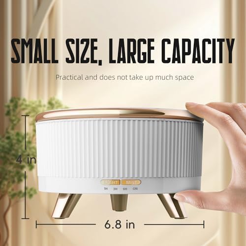 500ML Large Capacity Essential Oil Diffuser, Ultrasonic Aromatherapy Diffuser with 7 Color LED Lights with Remote Control, Cool Mist Humidifier, Timed Mist, Auto Shut-Off (White) - Image 6