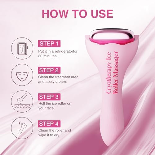 Facial Ice Roller for Skin Care - Aluminum Face Roller to De-Puff, Soothe & Tighten Pores - Cold Therapy Massage Tool for Radiant Glow - Image 4