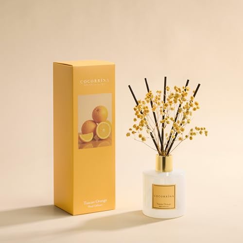 COCORRÍNA Reed Diffuser - Tuscan Orange 6.7 fl oz Reed Diffuser with Sticks, Home Bedrrom Bathroom Shelf Decor - Image 2